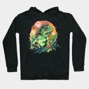Iguana in Forest for Iguana Lovers Hoodie